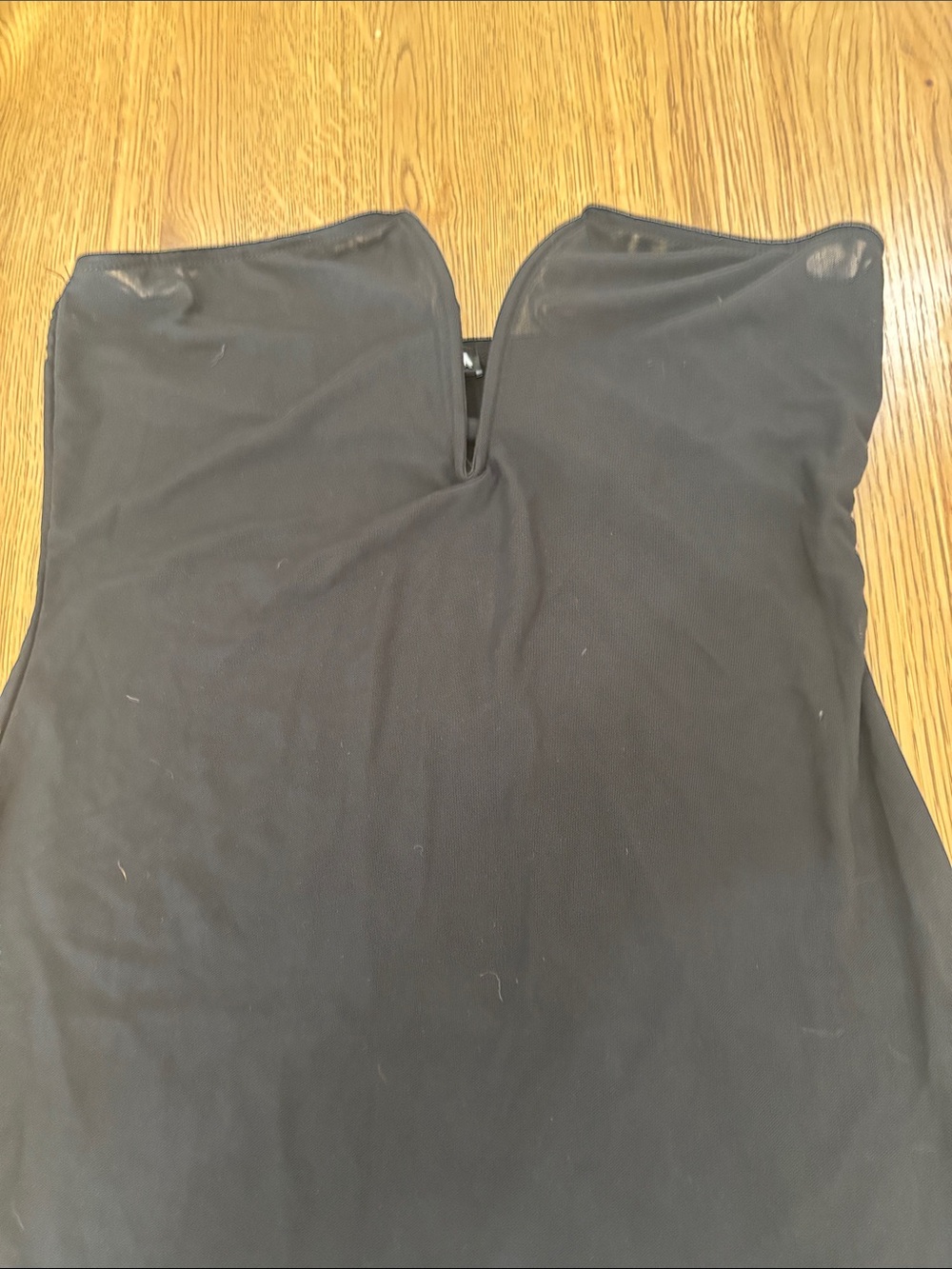 Fashion Nova Black Strapless V-Notch sheer top/dress - Picture 3 of 8